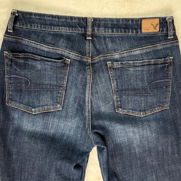 American Eagle Outfitters Women's Hi-Rise Skinny Stretch Dark Denim Jeans - Picture 8 of 15